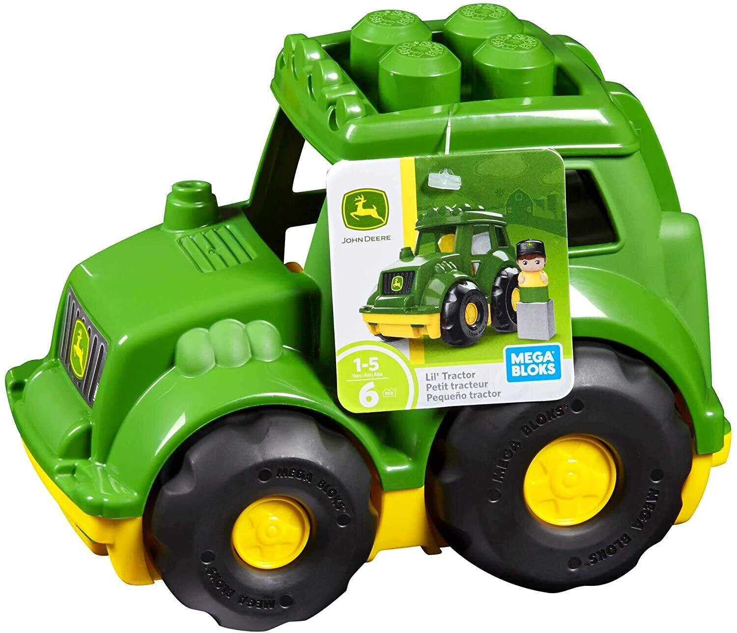 JOHN DEERE 1-5 T:RNLAton Tha -m Adm 6 MEGA 0310n O.StON WEEN MEGA Lil' Tractor BLOKS Petit tracteur Pequeño tractor BLONS- MEGA . C MEGA BLOKS

Corrected text:
JOHN DEERE 1-5 T:RNLAton Tha -m Adm 6 MEGA 0310n O.StON WEEN MEGA Lil' Tractor BLOKS Petit tracteur Pequeño tractor BLONS- MEGA C MEGA BLOKS