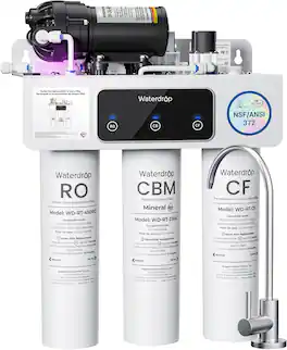 Waterdrop - WD-T3-M Remineralization Reverse Osmosis Water Filter, NSF/ANSI 372 Certified, 9-Stage Undersink RO System - White