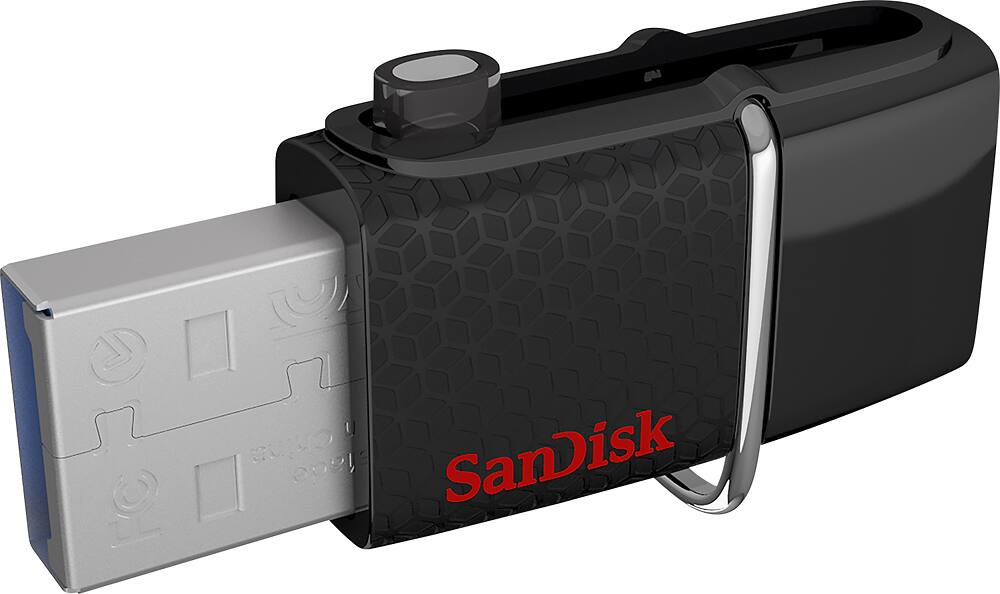Alt View 12. SanDisk - Ultra 32GB Micro USB/USB 3.0 Flash Drive - Black.