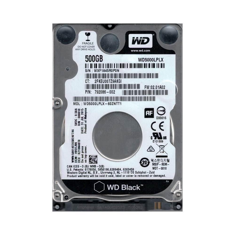 Gaming Console Device Supported SATA 2.5 Internal 7200rpm 5 Year Warranty - Desktop PC Notebook SATA//600 Western Digital WD Black WD5000LPSX 500 GB Hard Drive