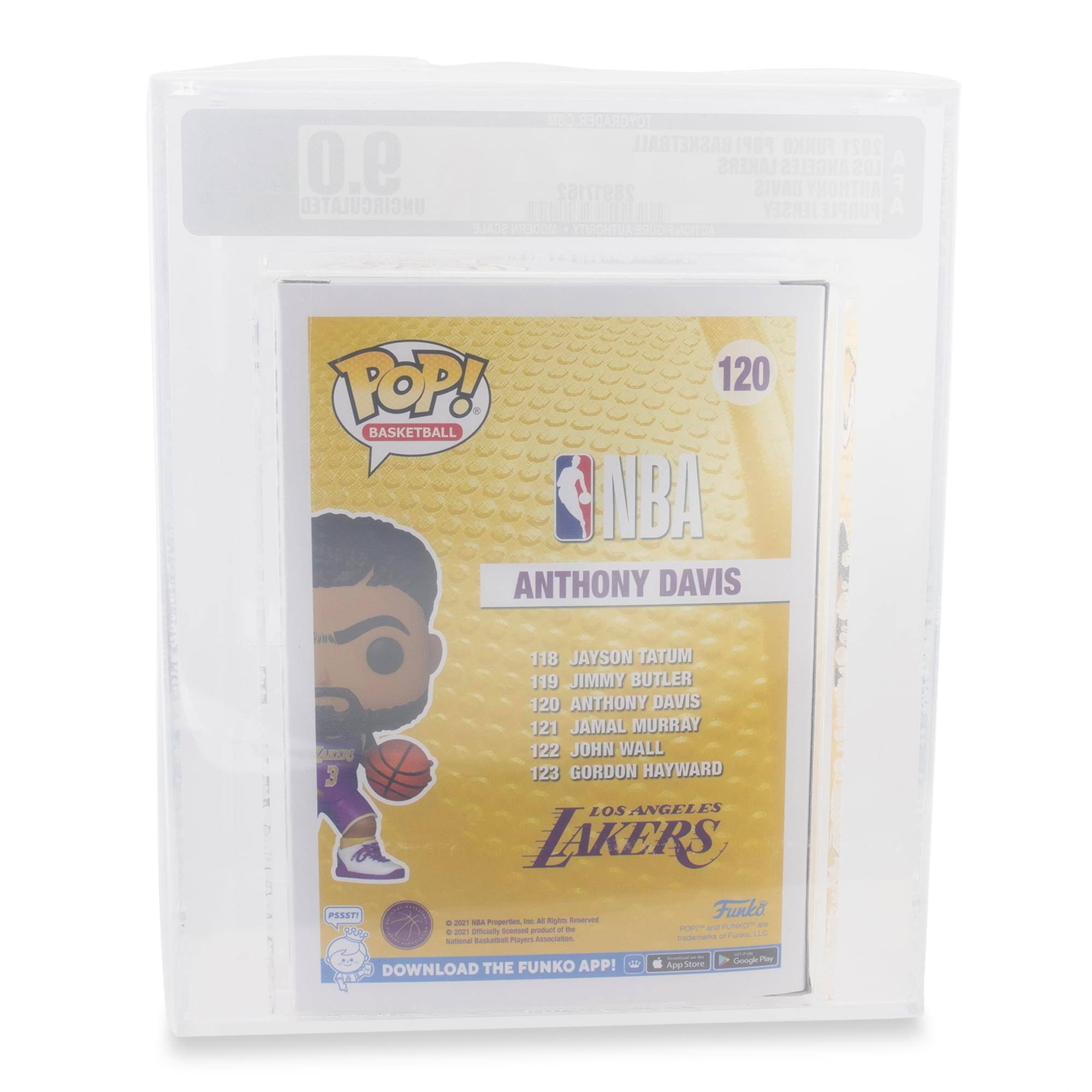 100 TOYGRADER BASKETBALL 1909 FUNKO 2021 9.0 LAKERS ANGELES LOS ANGELES DAVIS YHOTHA F 28917162 UNCIRCULATED ON T JERSEY PURPLE A SCALE MODERN IADHTUA ton e POP! 120 BASKETBALL NBA ANTHONY DAVIS OE CE 3 PSS5T1 Tu 118 JAYSON TATUM 119 JIMMY BUTLER 120 ANTHONY DAVIS 121 JAMAL MURRAY 122 JOHN WALL 123 GORDON HAYWARD LOS ANGELES LAKERS Funko 2021 - Prope - A - Resered a PUNC - + P - - proun - - POP c o P S - Eetao P - DOWNLOAD THE FUNKO APP! Ae - Coogl -
