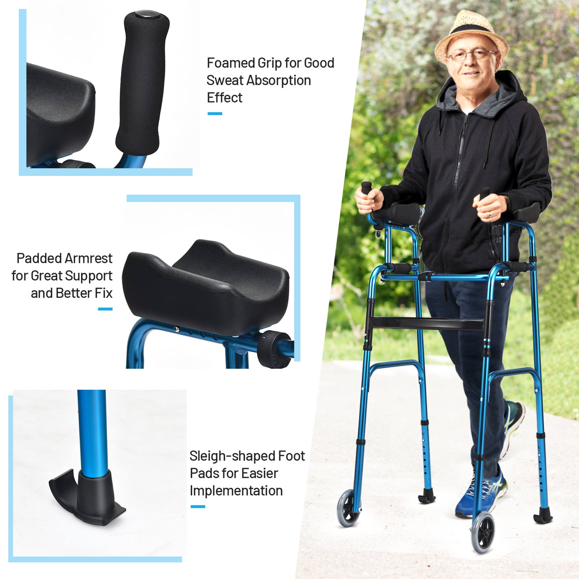 Foamed Grip for Good Sweat Absorption Effect  
Padded Armrest for Great Support and Better Fix  
Sleigh-shaped Foot Pads for Easier Implementation