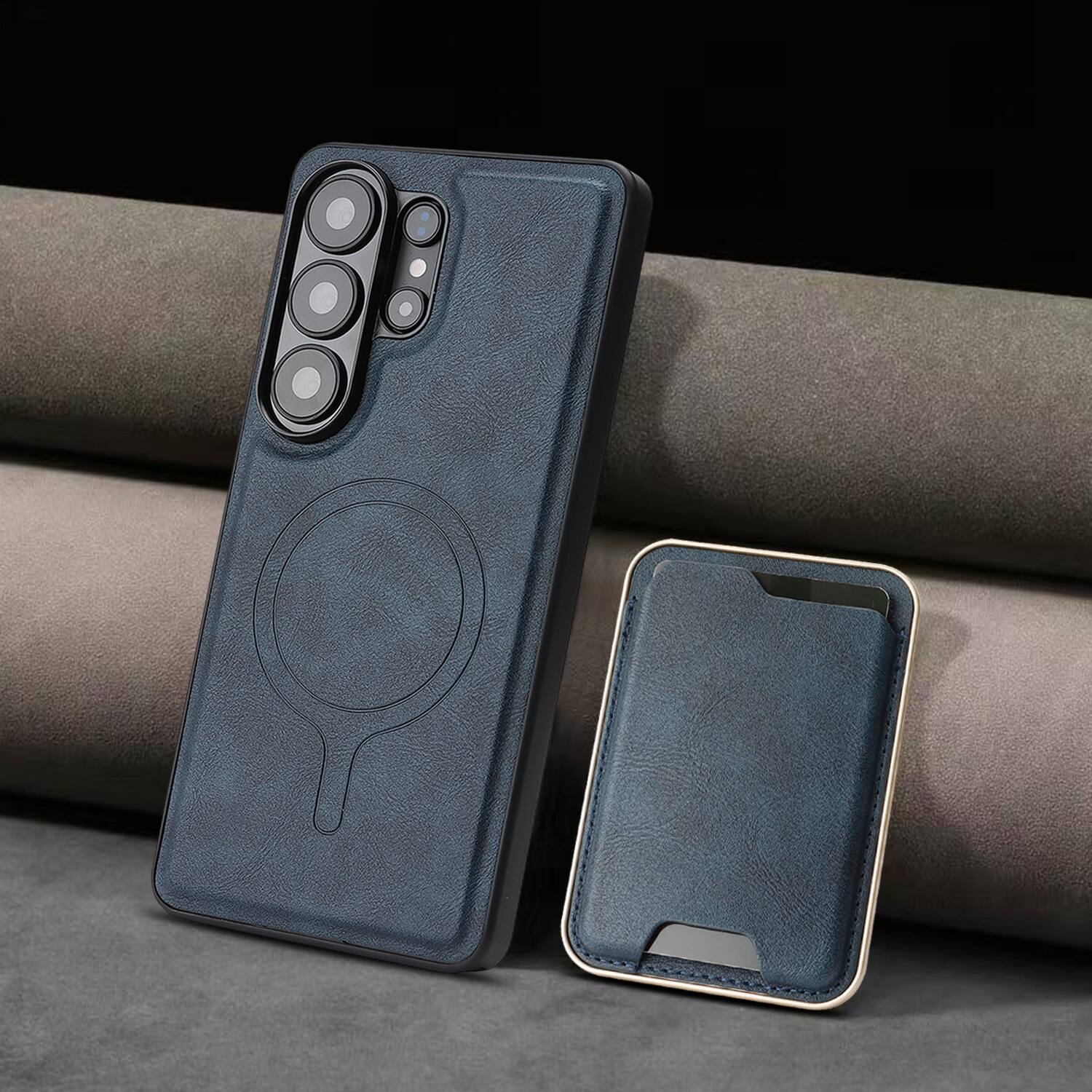 Alt View 4. Dteck - 2-in-1 Magnetic Detachable Wallet Case for Samsung Galaxy S26 Ultra, Shockproof PU Leather Phone Cover with Card Holder - Blue.