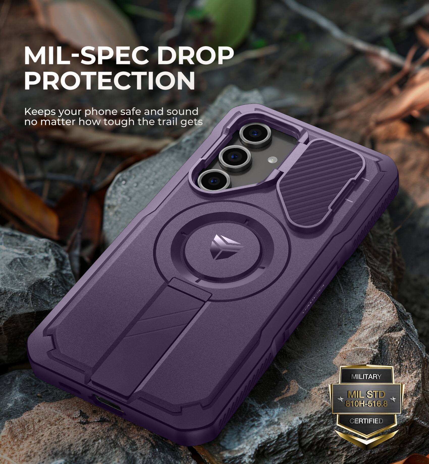 MIL-SPEC DROP PROTECTION | Keeps your phone safe and sound no matter how tough the trail gets | 202202 MILITARY MIL STD 810H-516.8 CERTIFIED