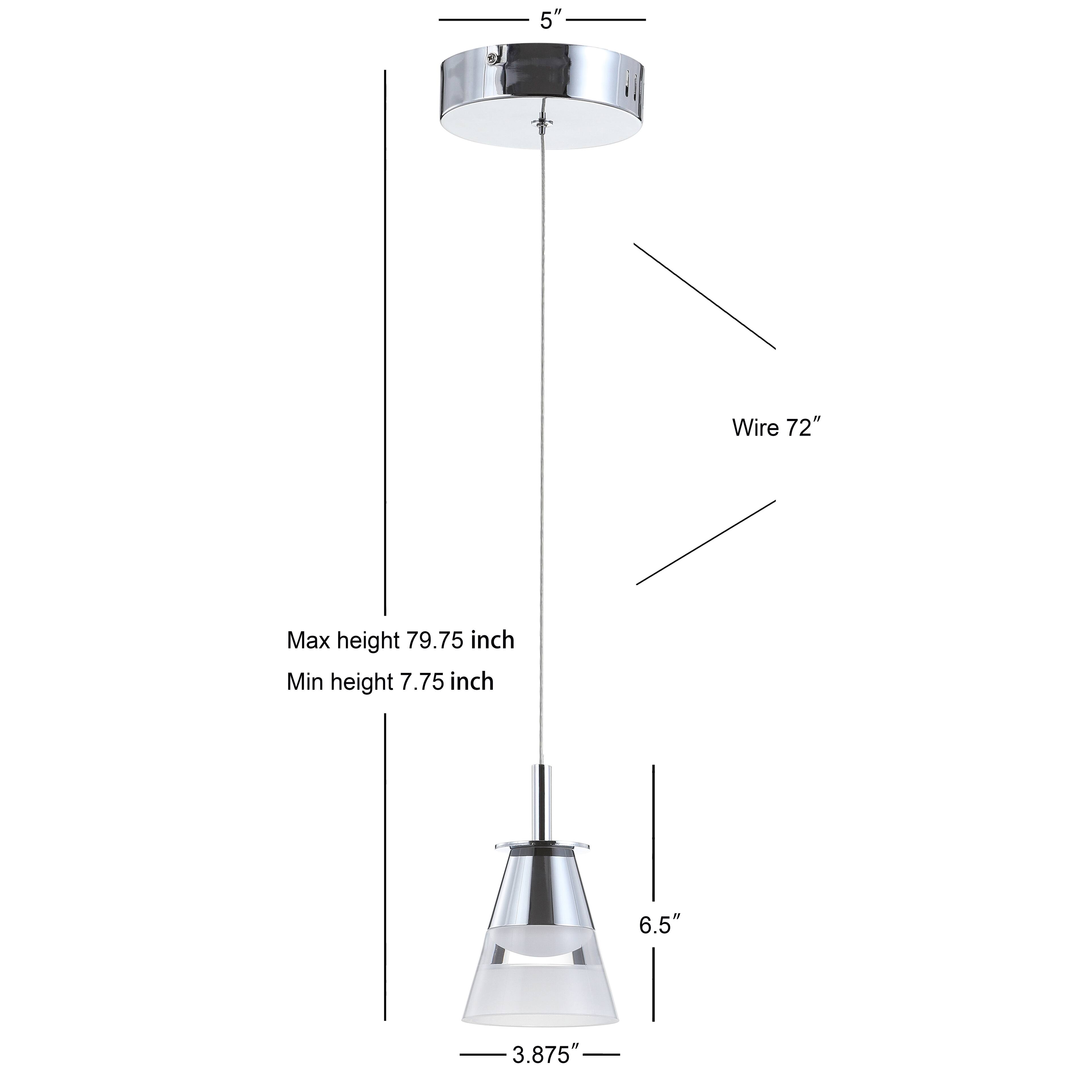 5" Wire 72" Max height 79.75 inch Min height 7.75 inch 6.5" 3.875"