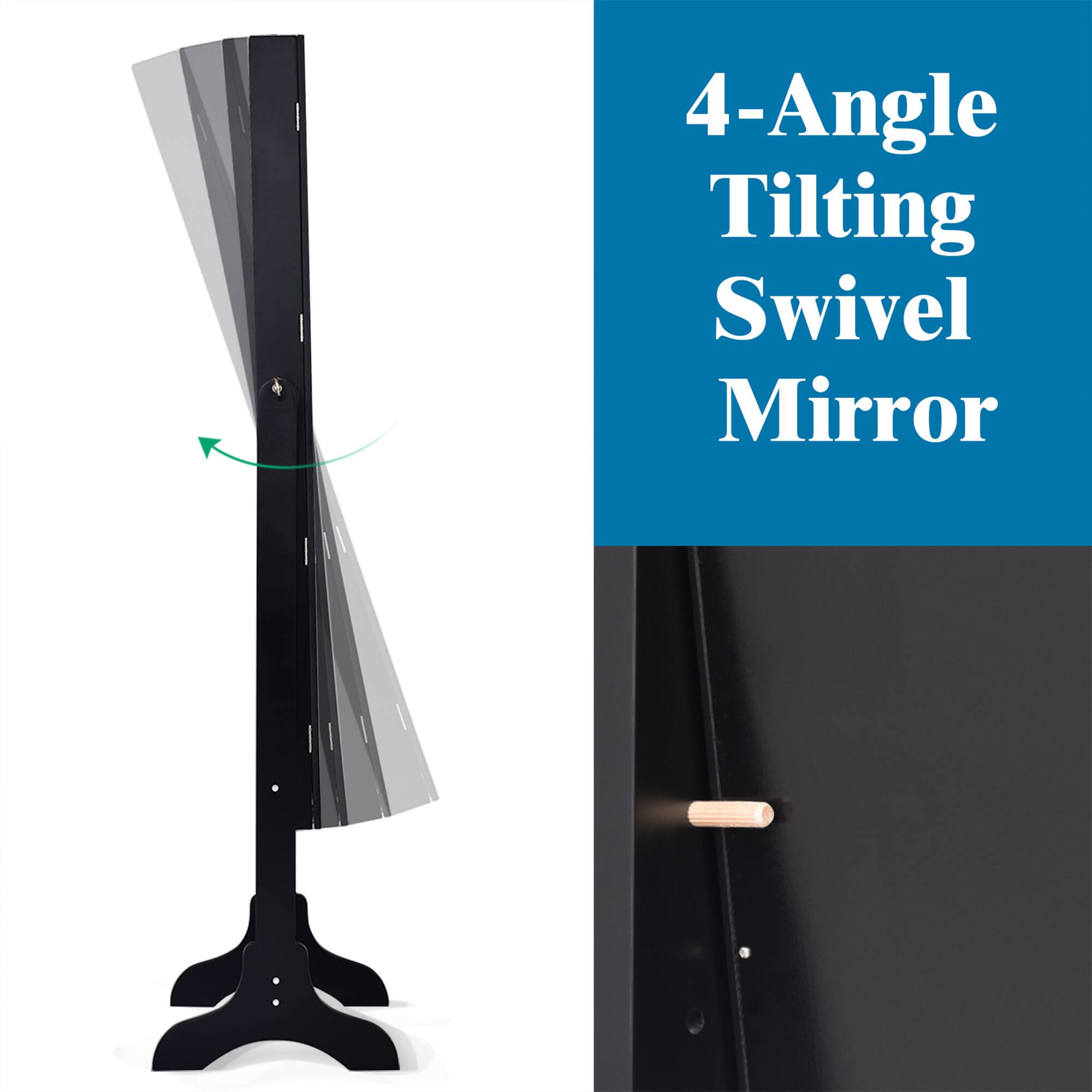 4-Angle Tilting Swivel Mirror
