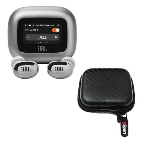 Bundle - JBL - Live Buds 3 True Wireless Noise Cancelling Earbud with gSport Case - Silver
