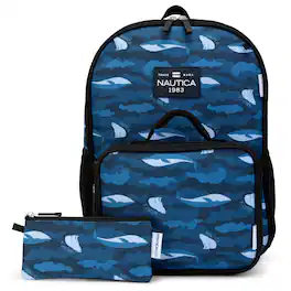 Nautica - 16" Back to Basics Kids 3-Piece Backpack Set with Cushioned Back and Shoulder Straps - Polar Camo