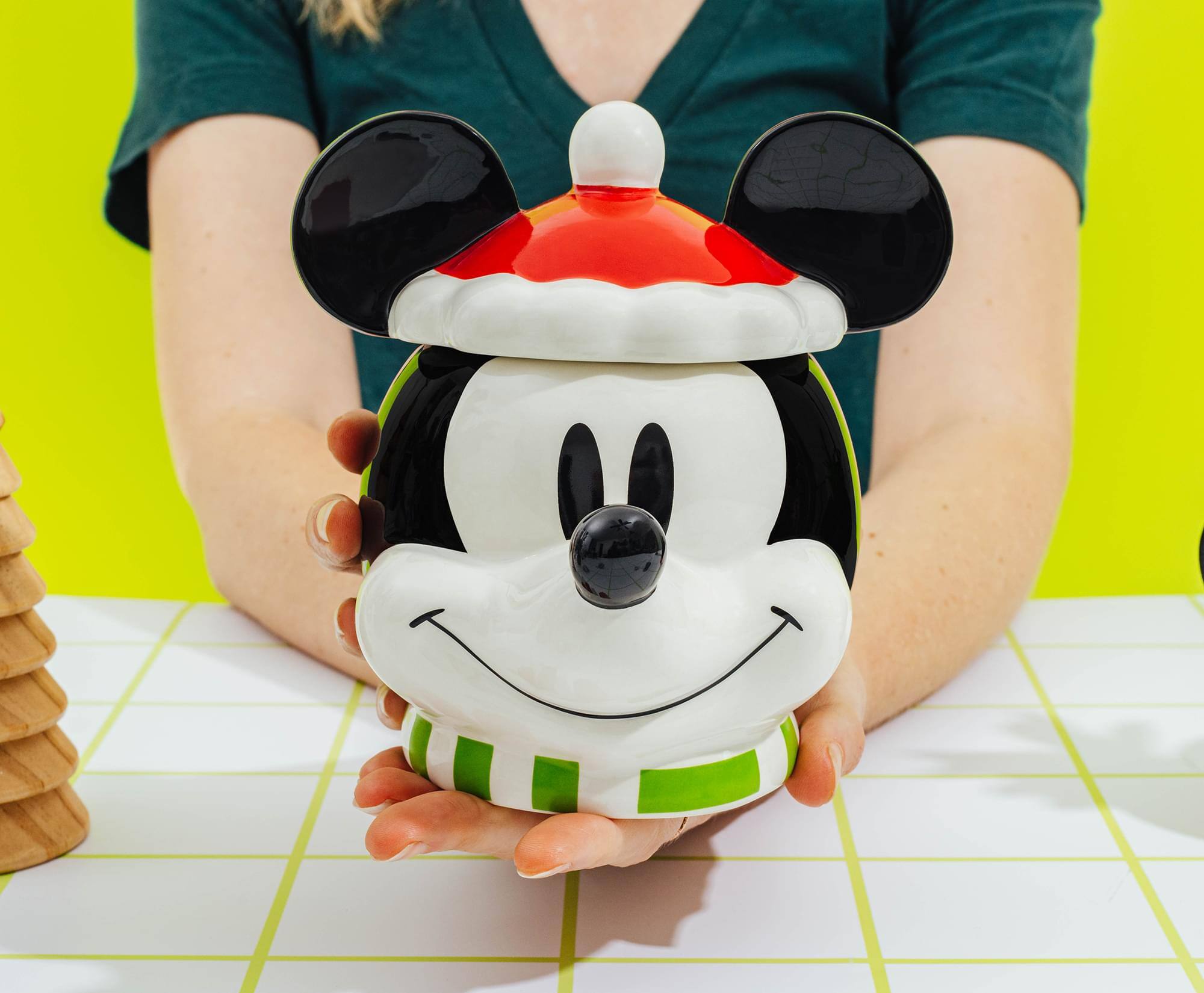 Alt View 5. Silver Buffalo - Disney Santa Mickey Mouse 6-inch Sculpted Ceramic Snack Jar - Multi-Colored.