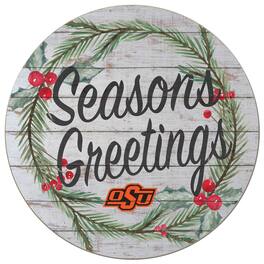 Jardine - Oklahoma State Cowboys 20'' x 20'' Season's Greetings Circle - White
