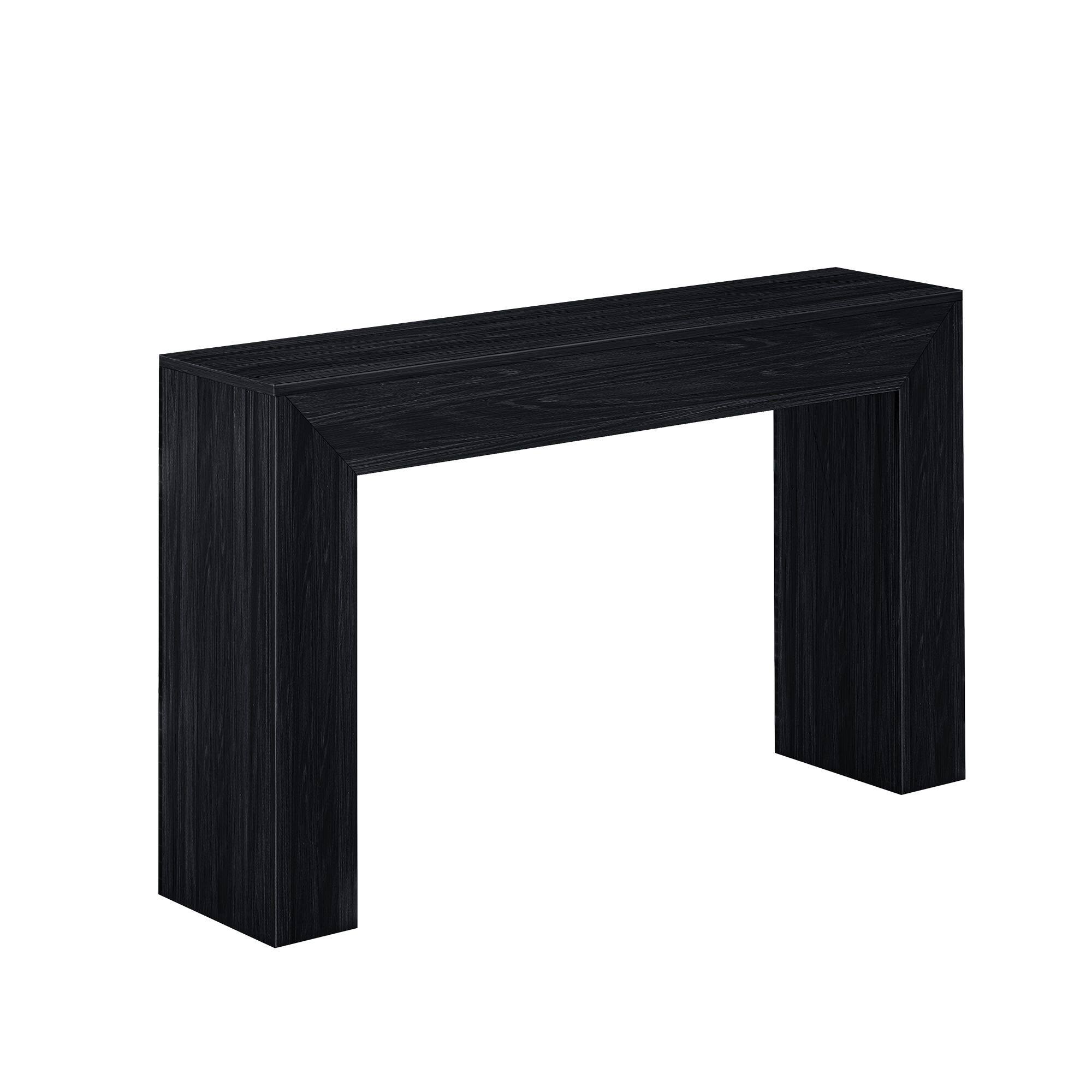 Alt View 2. Plank+Beam - Grande Console Table (56in / 1420mm), Black Wirebrush - Black Wirebrush.