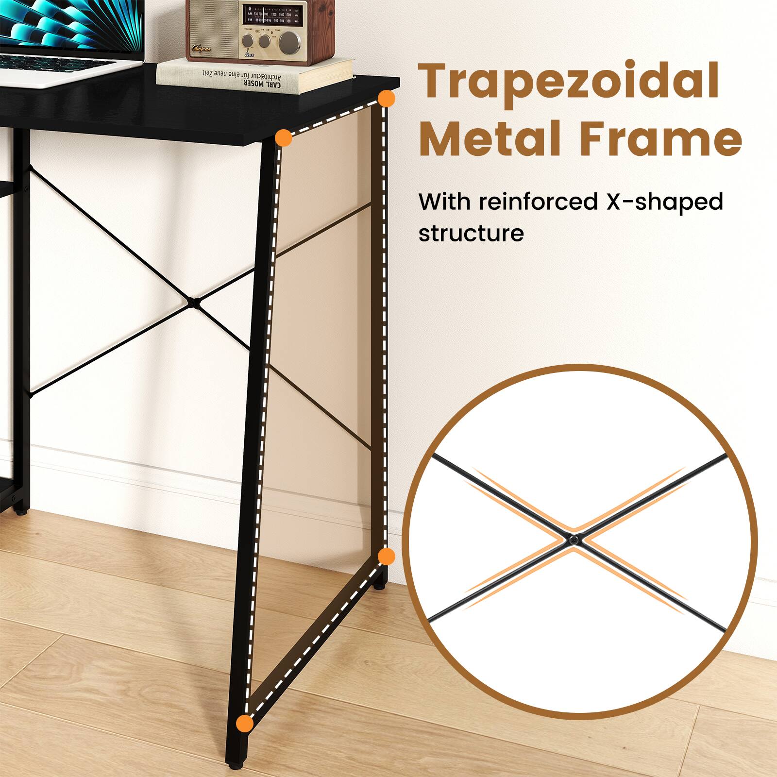 - iN FUA 4 ASNN MOSEB CARE Trapezoidal Metal Frame With reinforced X-shaped structure