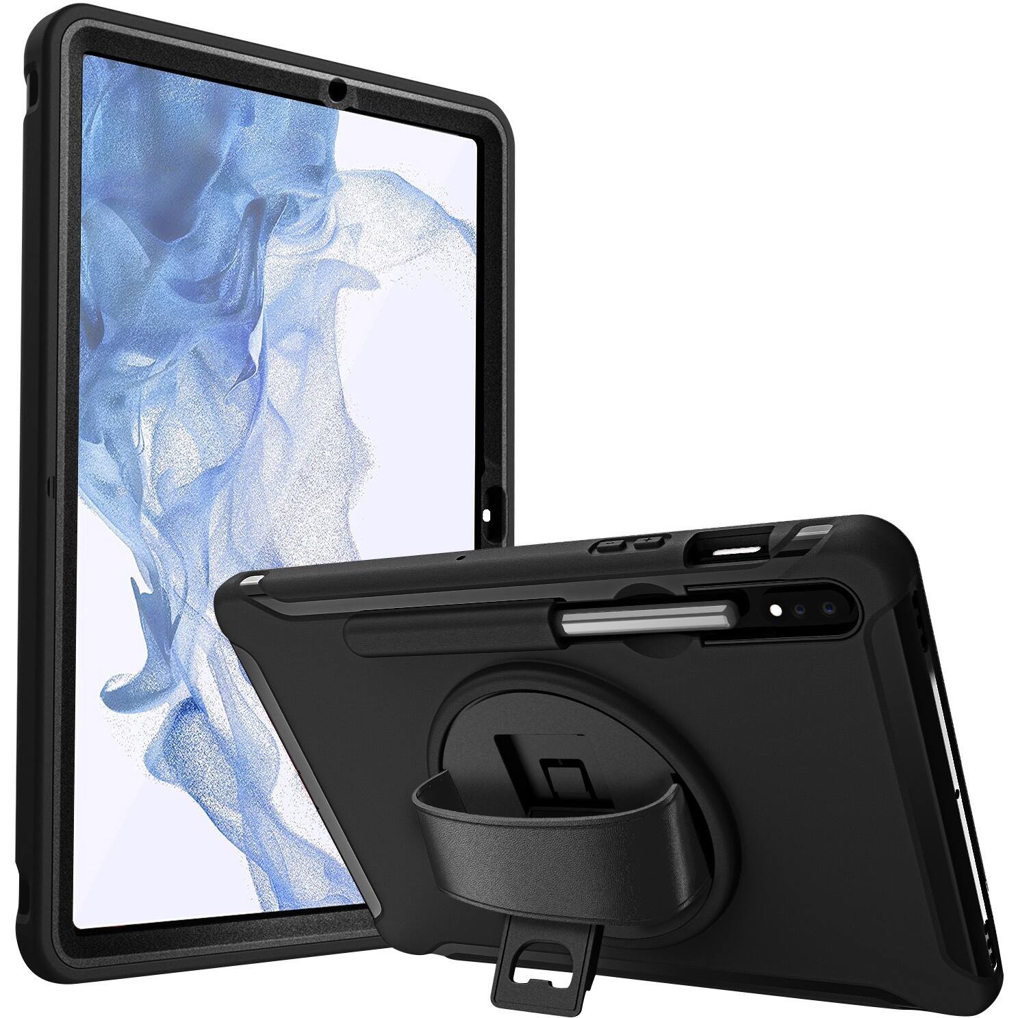 Alt View 13. SaharaCase - PROTECTION Hand Strap Series Case for Samsung Galaxy Tab S8 - Black.