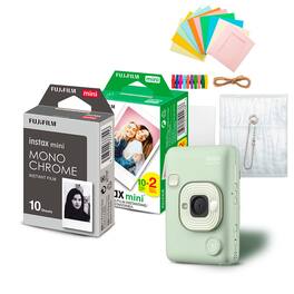Fujifilm - INSTAX MINI LIPLAY C GREEN VN EX D US + Color/B+W Film and Accessories Kit