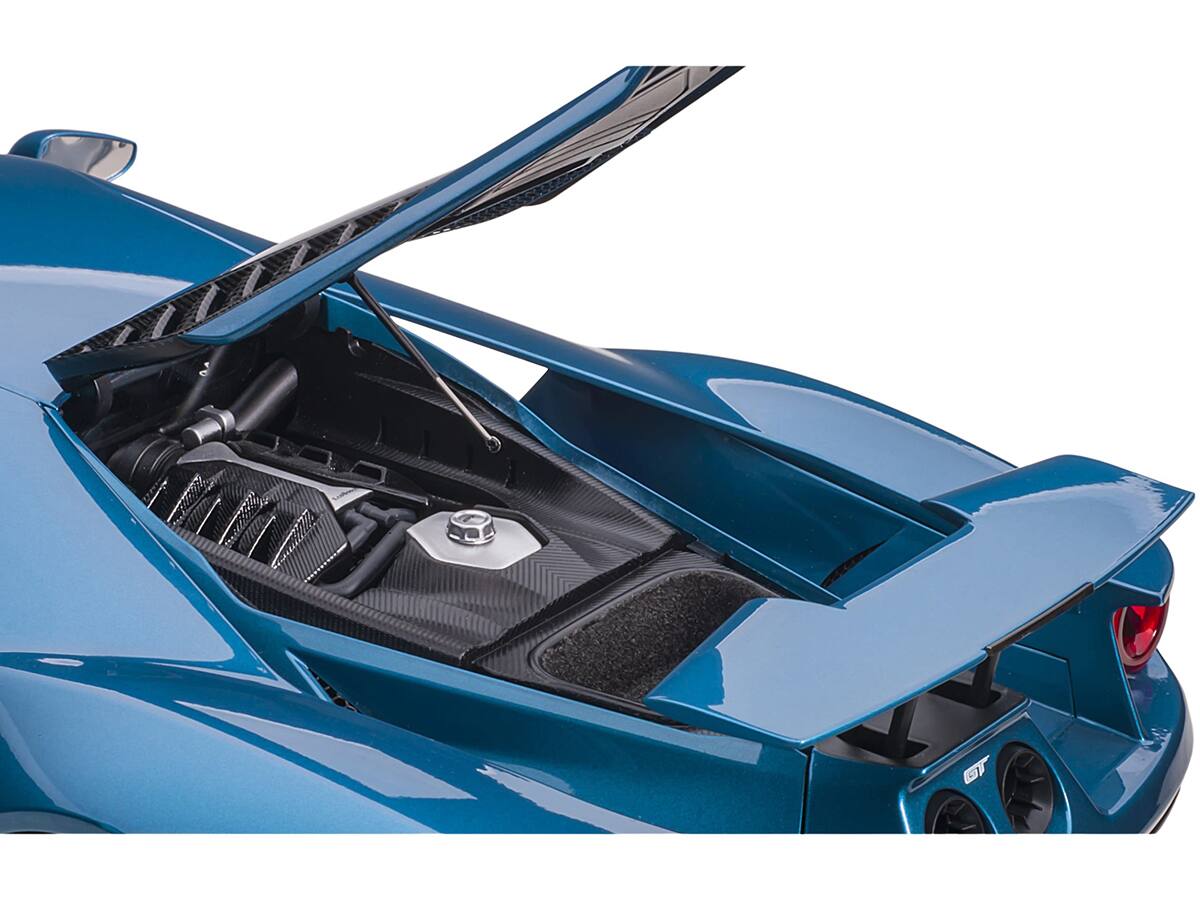 Alt View 1. Autoart - 2017 Ford GT Liquid Blue Metallic 1/12 Model Car by Autoart - Blue Metallic.