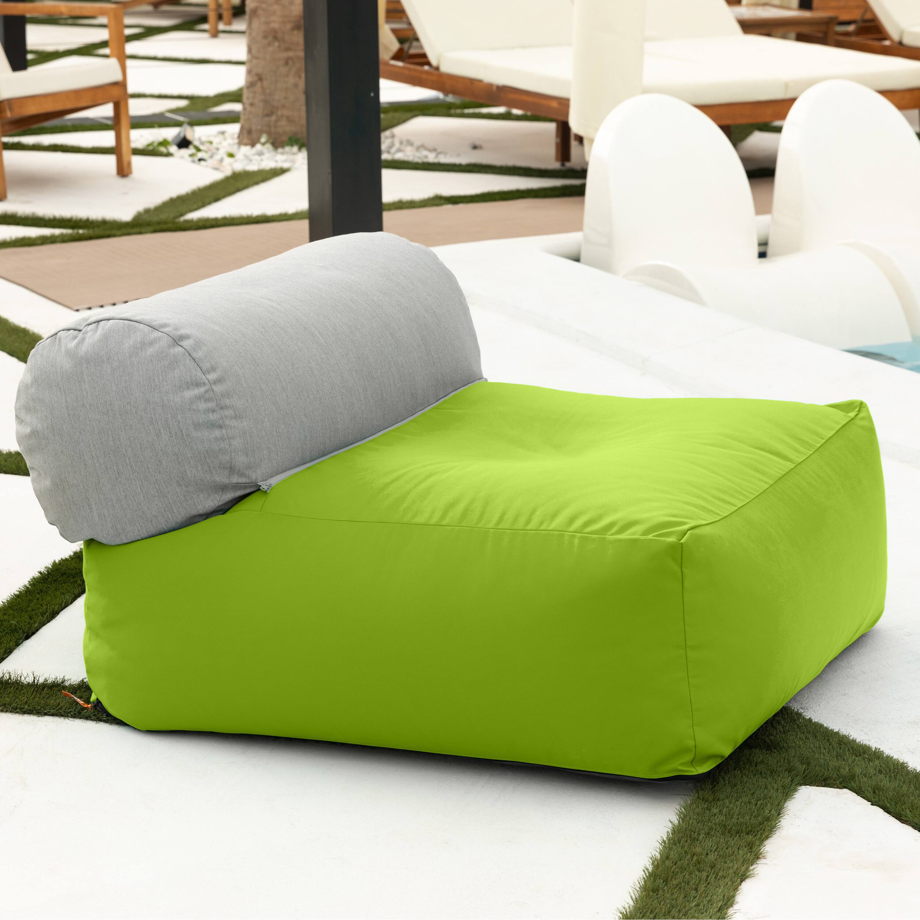 Alt View 2. Jaxx - Jaxx Tybee Large Outdoor Lounge w/ Bolster - Sunbrella Lime - Lime.