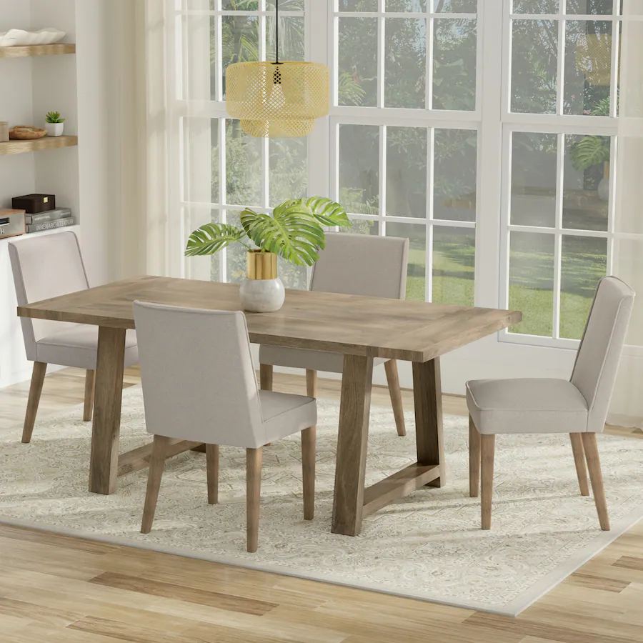 Simpli Home Whitley 72 inch Wide Solid Mango Farmhouse Dining Table ...