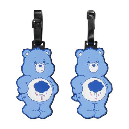 Front. Ful - Ful Care Bears Grumpy Bear 2-Piece Luggage Tag Set - BLUE.