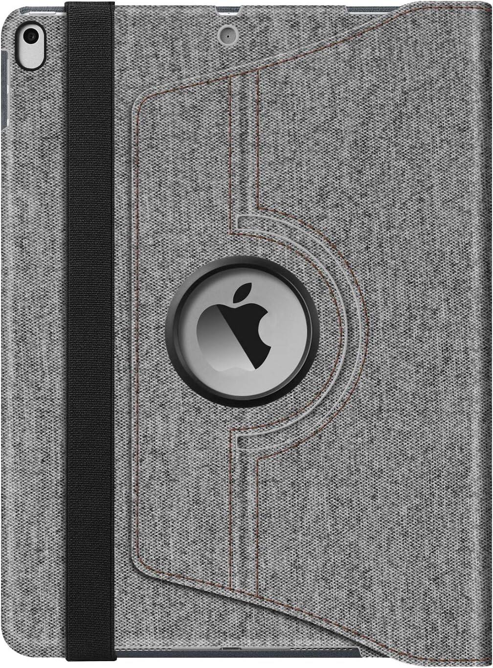 Alt View 5. Fintie - Rotating Case for iPad Air 3rd Generation 2019 / iPad Pro 10.5" 2017 360° Swivel Stand Shockproof Protective Cover - Denim Grey.