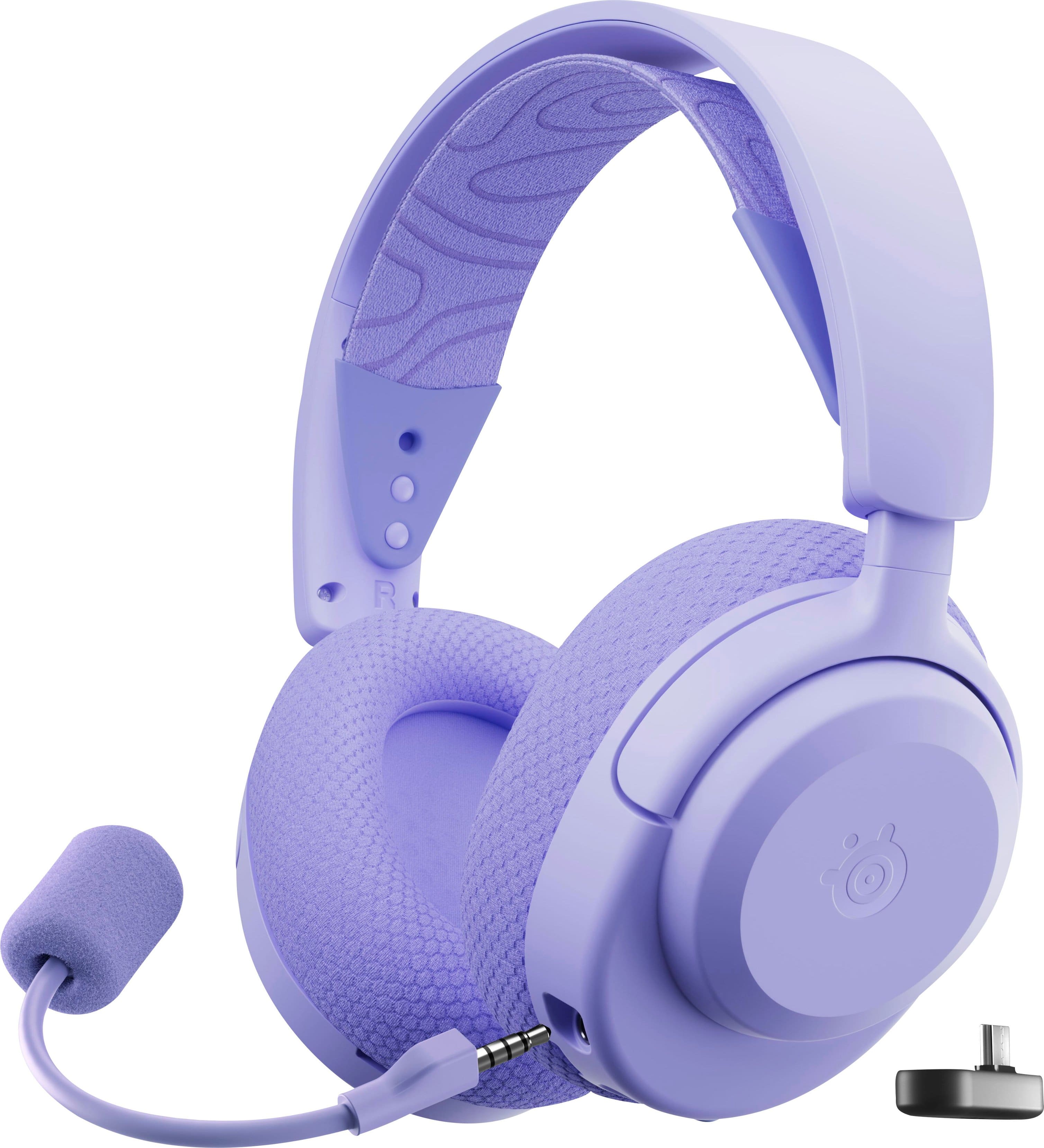 Front. SteelSeries - Arctis Nova 3P Wireless Gaming Headset for PlayStation, PC, Mobile, Handhelds, and Switch - lavender.