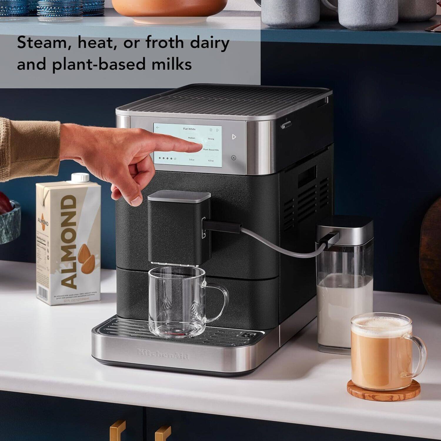Steam, heat, or froth dairy and plant-based milks

KitchenAid