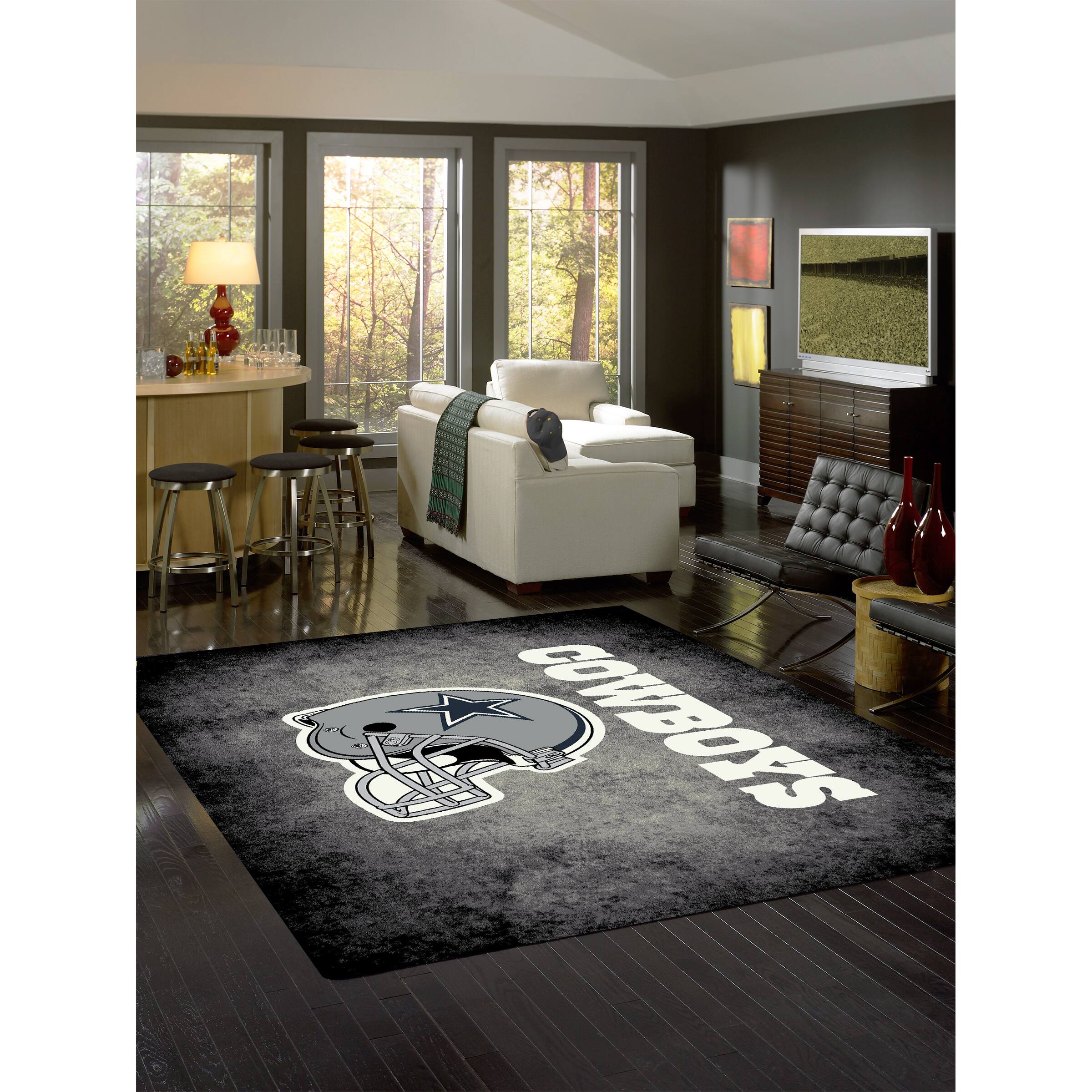 Alt View 1. Imperial - Dallas Cowboys 3'10" x 5'4" Distressed Rug - Black.