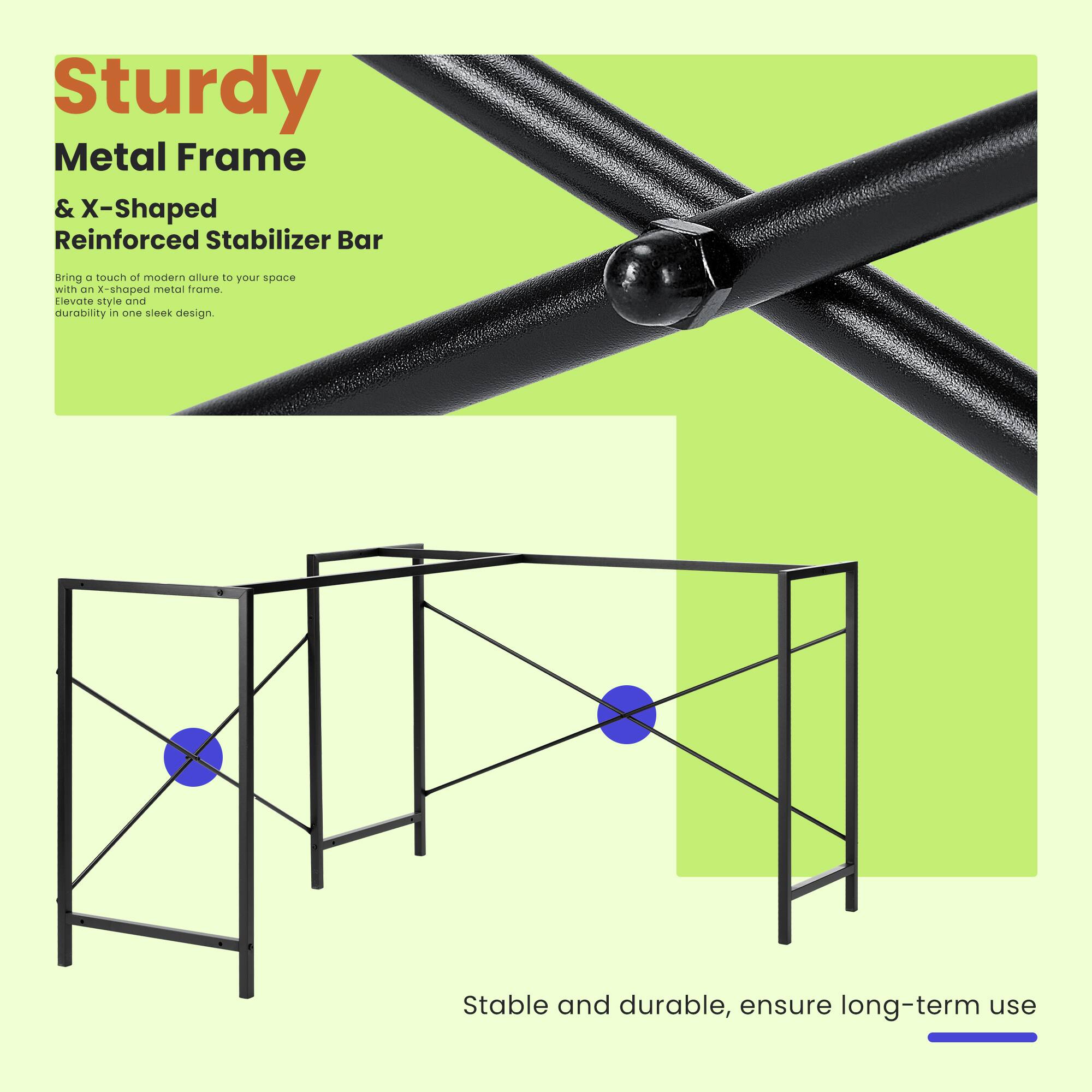 Sturdy Metal Frame & X-shaped Reinforced Stabilizer Bar

Bring a touch of modern allure to your space with an x-shaped metal frame. Elevate style and durability in one sleek design.

Stable and durable, ensure long-term use