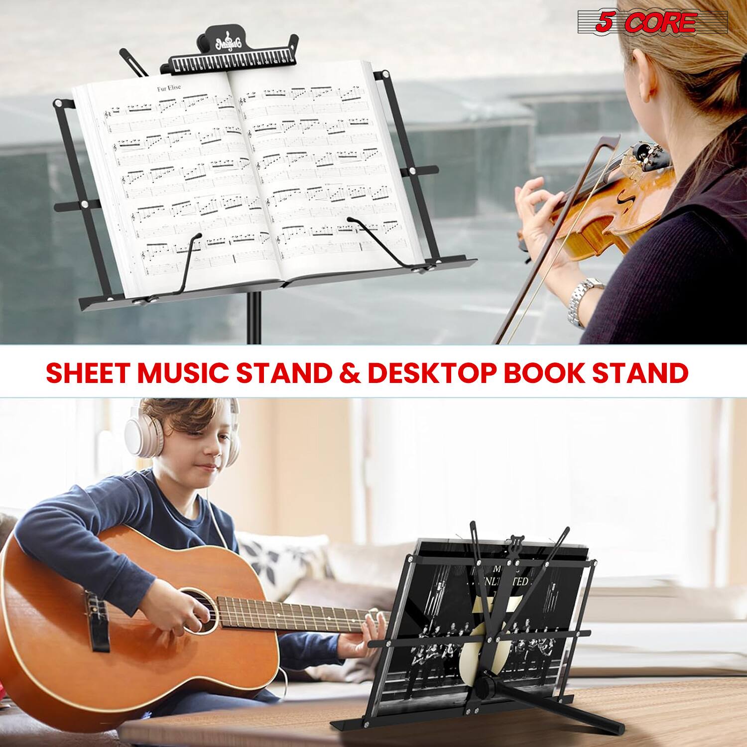 5 CORE  
SHEET MUSIC STAND & DESKTOP BOOK STAND