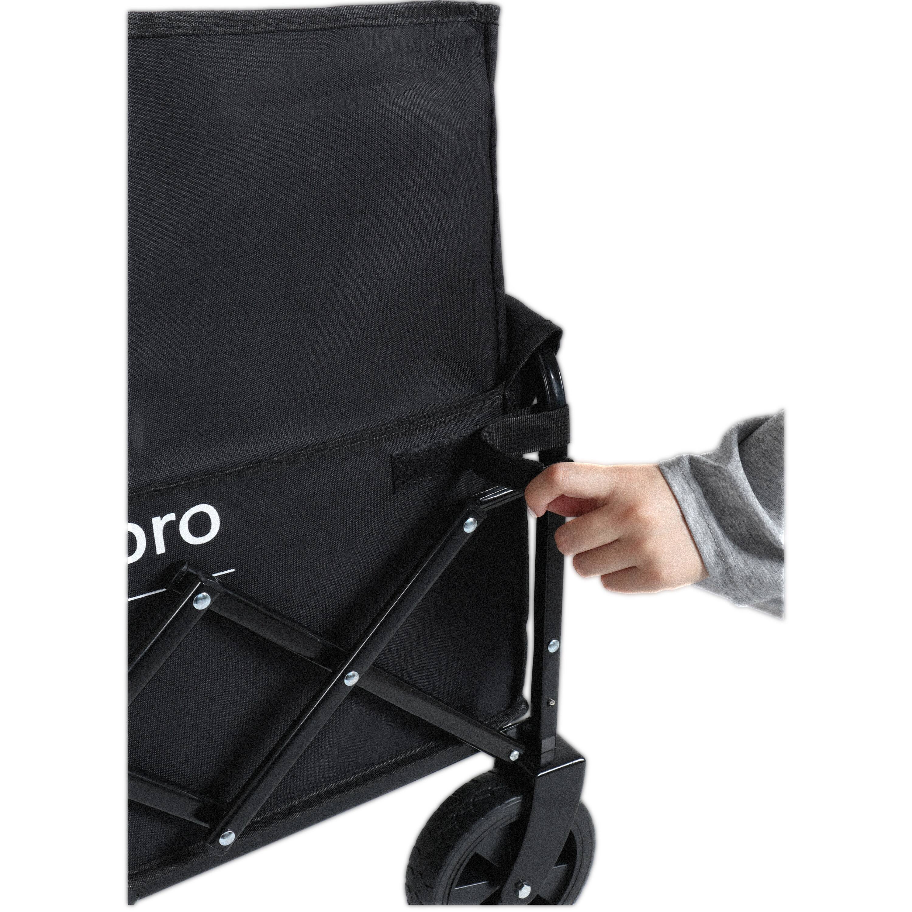 Alt View 6. Mondawe - Expandable Dual-Layer Wagon Utility Carts w/ 225LBS Capacity, 360° All-Terrain Wheels - Black.