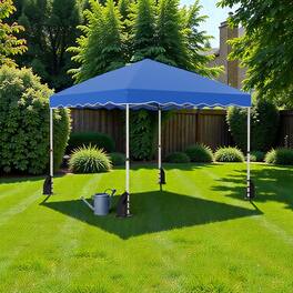 Hivvago - 10 x 10 Ft Easy Setup Canopy with Foldable Design and Rolling Storage Bag - Blue