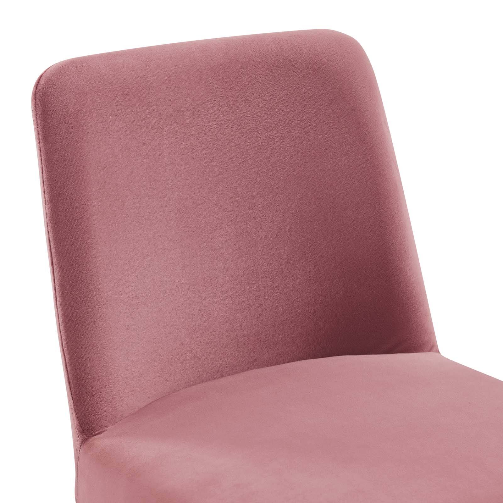 Alt View 5. Modway - Amplify Sled Base Performance Velvet Dining Side Chair by Modway - Gold Dusty Rose.