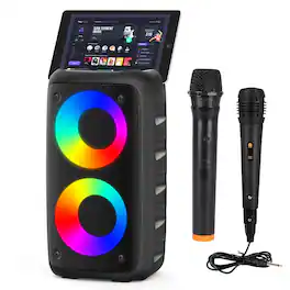 Dazzed Corner - Karaoke Bluetooth Speaker with 1 Wireless Microphone - Black