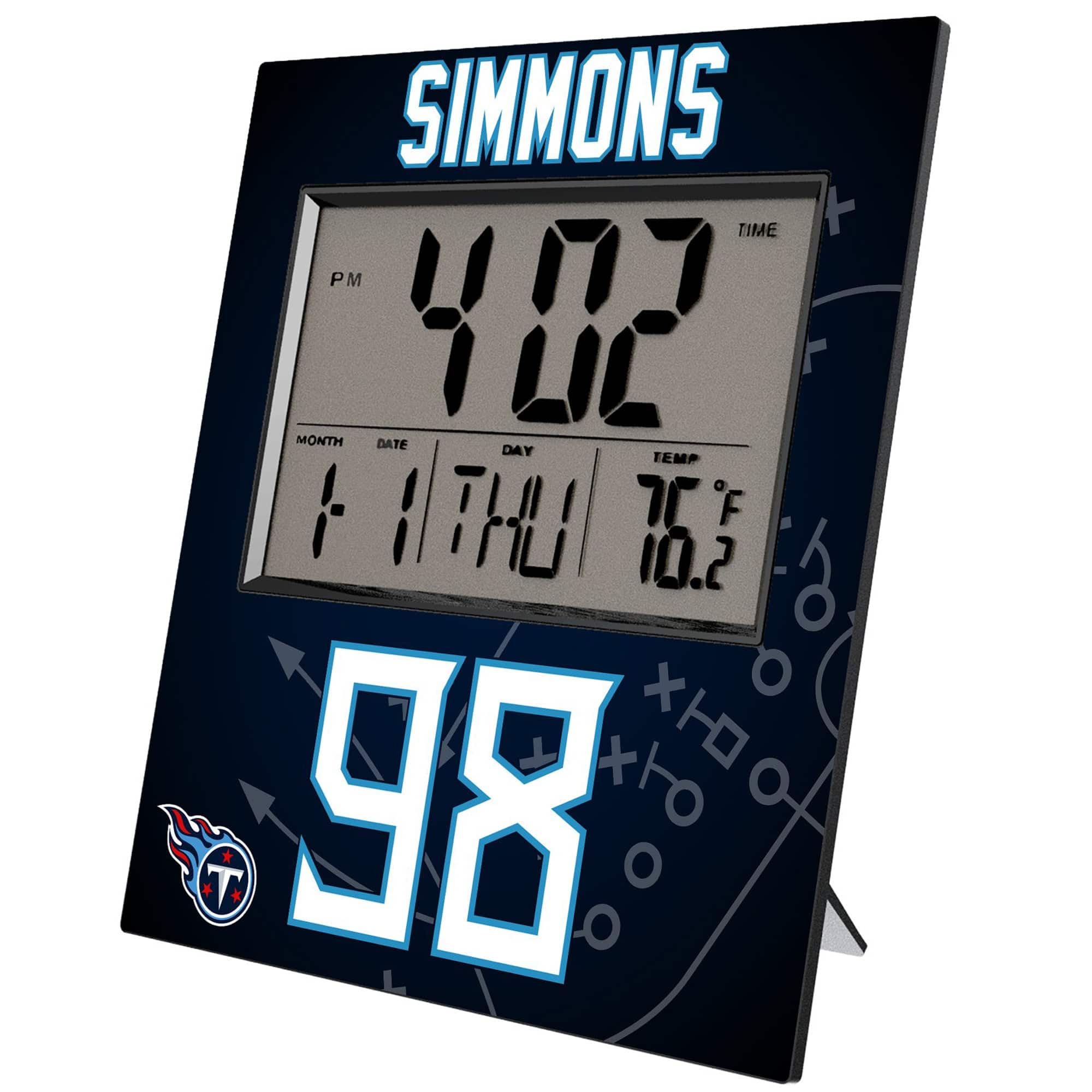 Keyscaper - Jeffery Simmons Tennessee Titans Digital Desk & Wall Clock - Multicolor