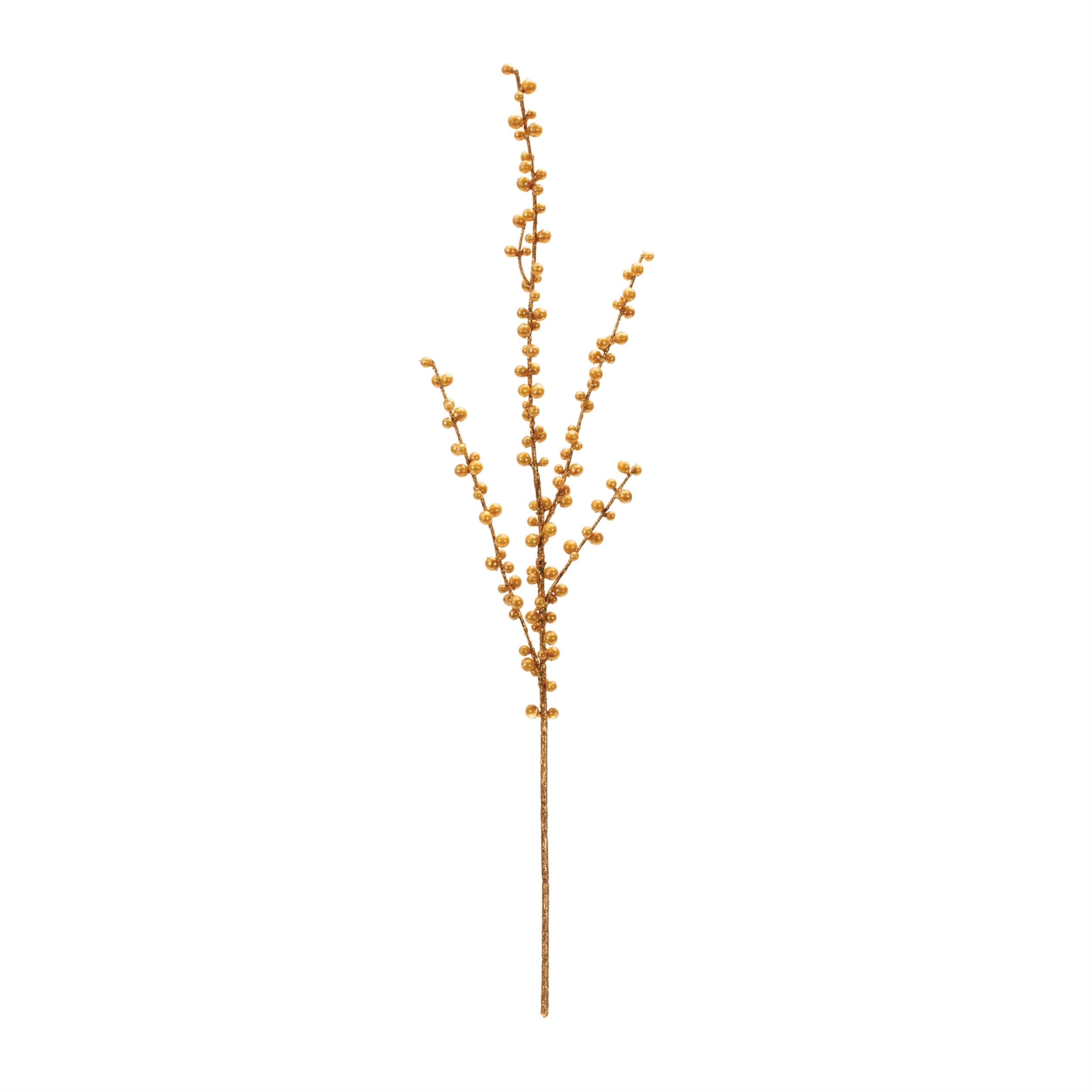 Angle. BreeBe - Ilex Berry Spray (Set of 2) - Gold.
