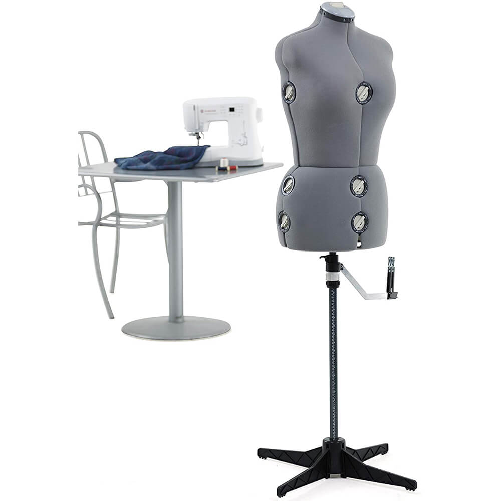 Alt View 2. Singer - Singer DSF151MLGR Gray Adjustable Dress Form- Medium/Large - Gray.