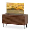 Front. Costway - Costway Mid Century Fluted TV Stand for 40" TV Console Table with or 2 Hidden Compartments - Walnut.