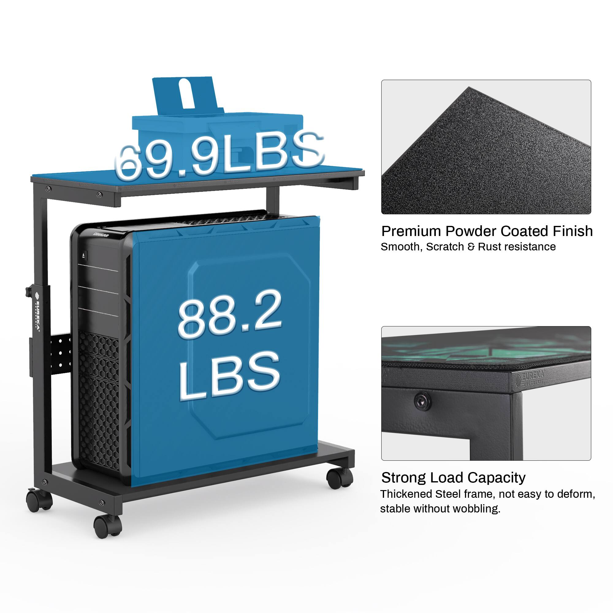 69.9 LBS Premium Powder Coated Finish Smooth, Scratch & Rust resistance  
88.2 LBS ELRESA Cors Strong Load Capacity Thickened Steel frame, not easy to deform, stable without wobbling.