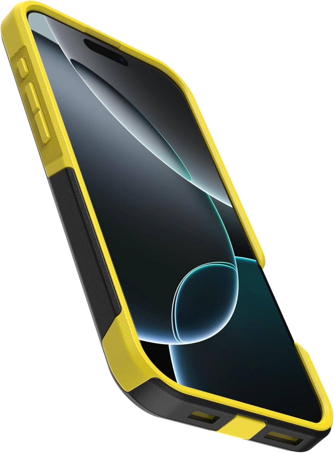 Back. OtterBox - OtterBox - Commuter Series Hard Shell for MagSafe for Apple iPhone 16 Pro Max - Night (Black & Yellow).