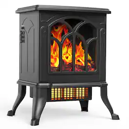 SKONYON - 1500W Infrared Quartz Electric Fireplace Heater - Black