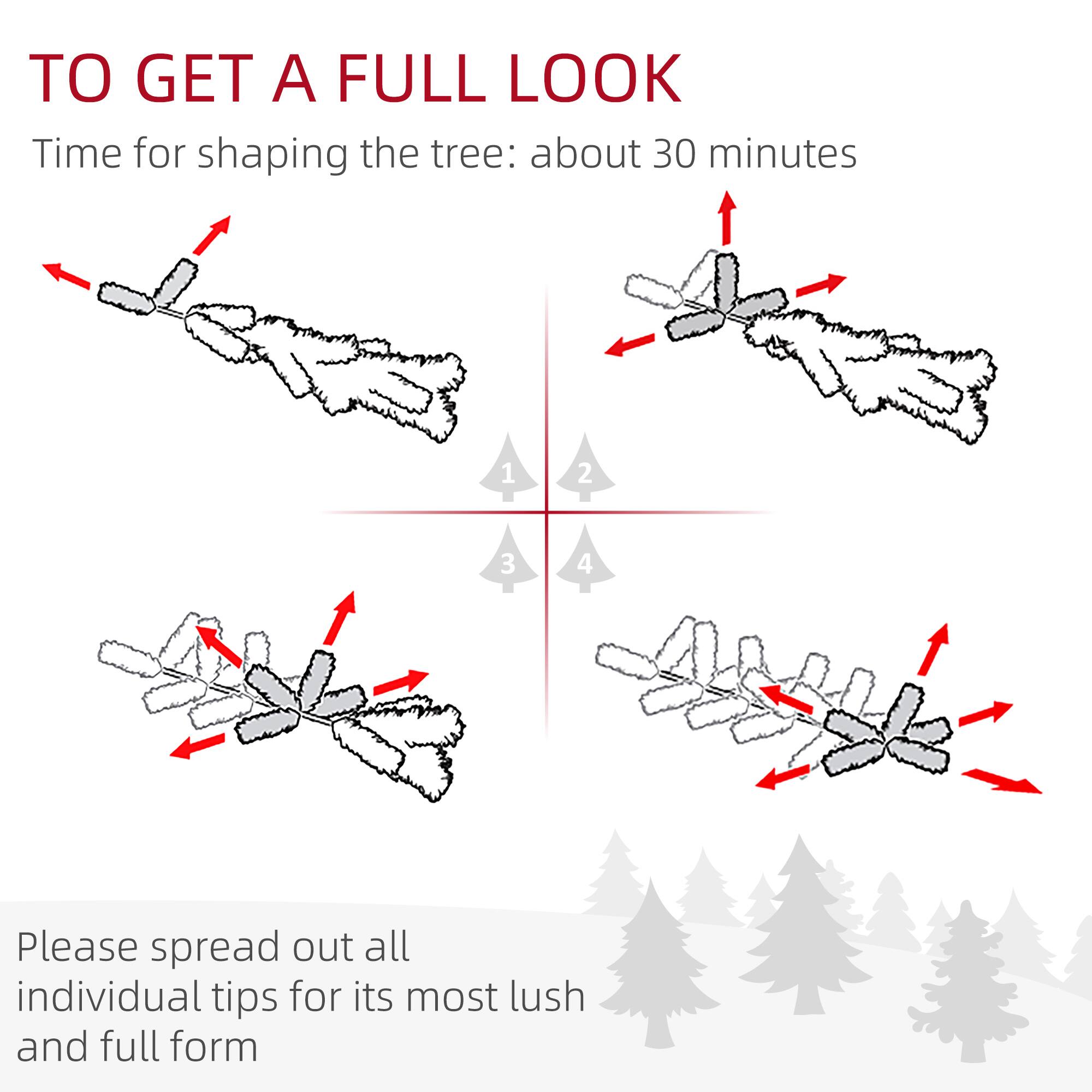 TO GET A FULL LOOK

Time for shaping the tree: about 30 minutes

Please spread out all individual tips for its most lush and full form