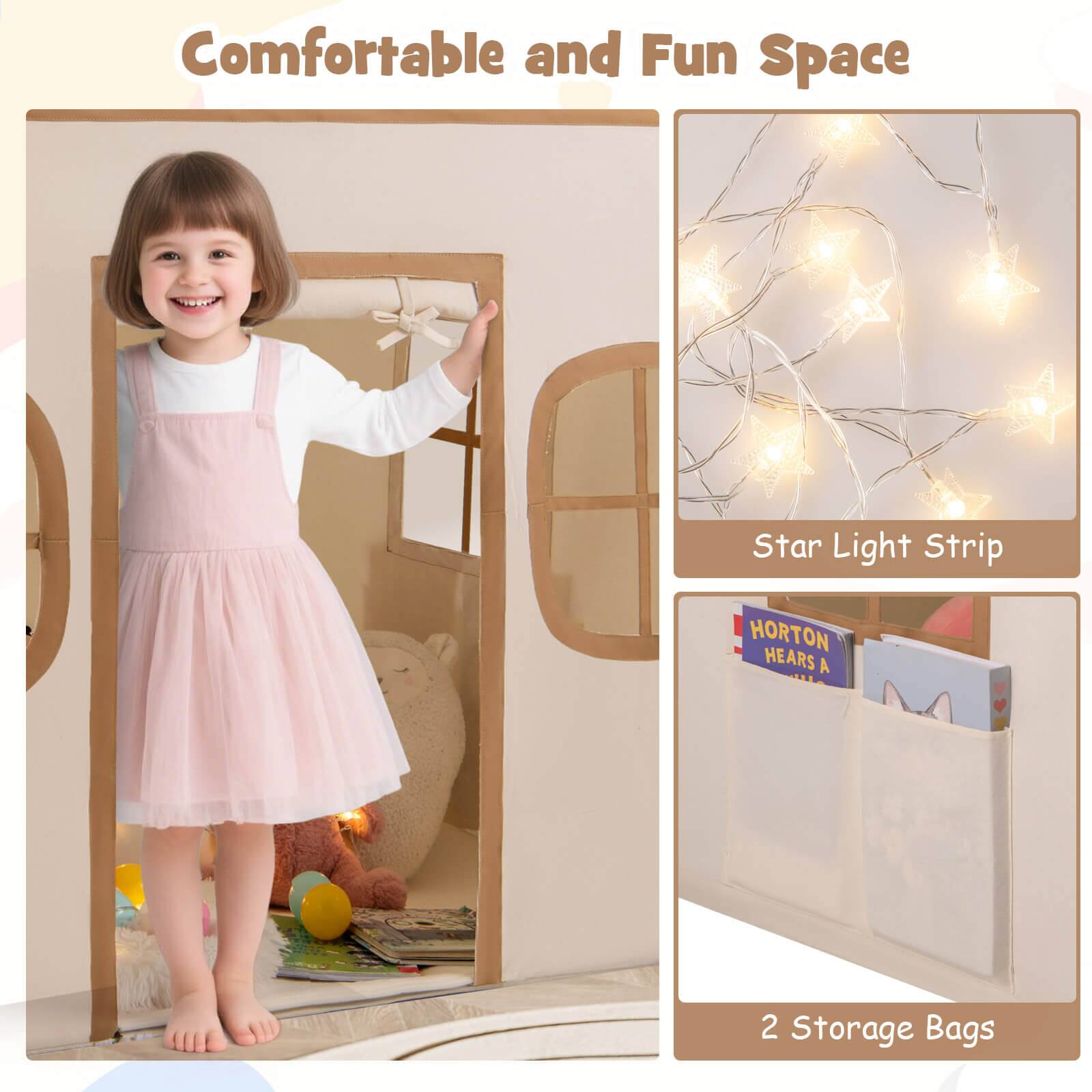 Comfortable and Fun Space

Star Light Strip

2 Storage Bags