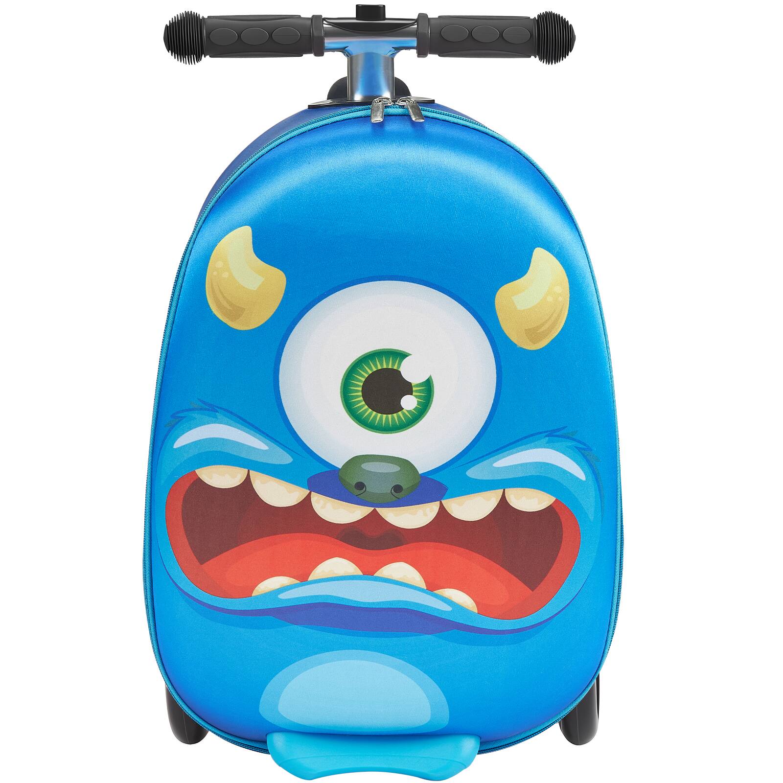 Alt View 5. VEVOR - Ride-on Luggage, 20 L Capacity, 20 Inches Kids Scooter Suitcase with Flash PU Wheels, Adjustable Handle - Blue.