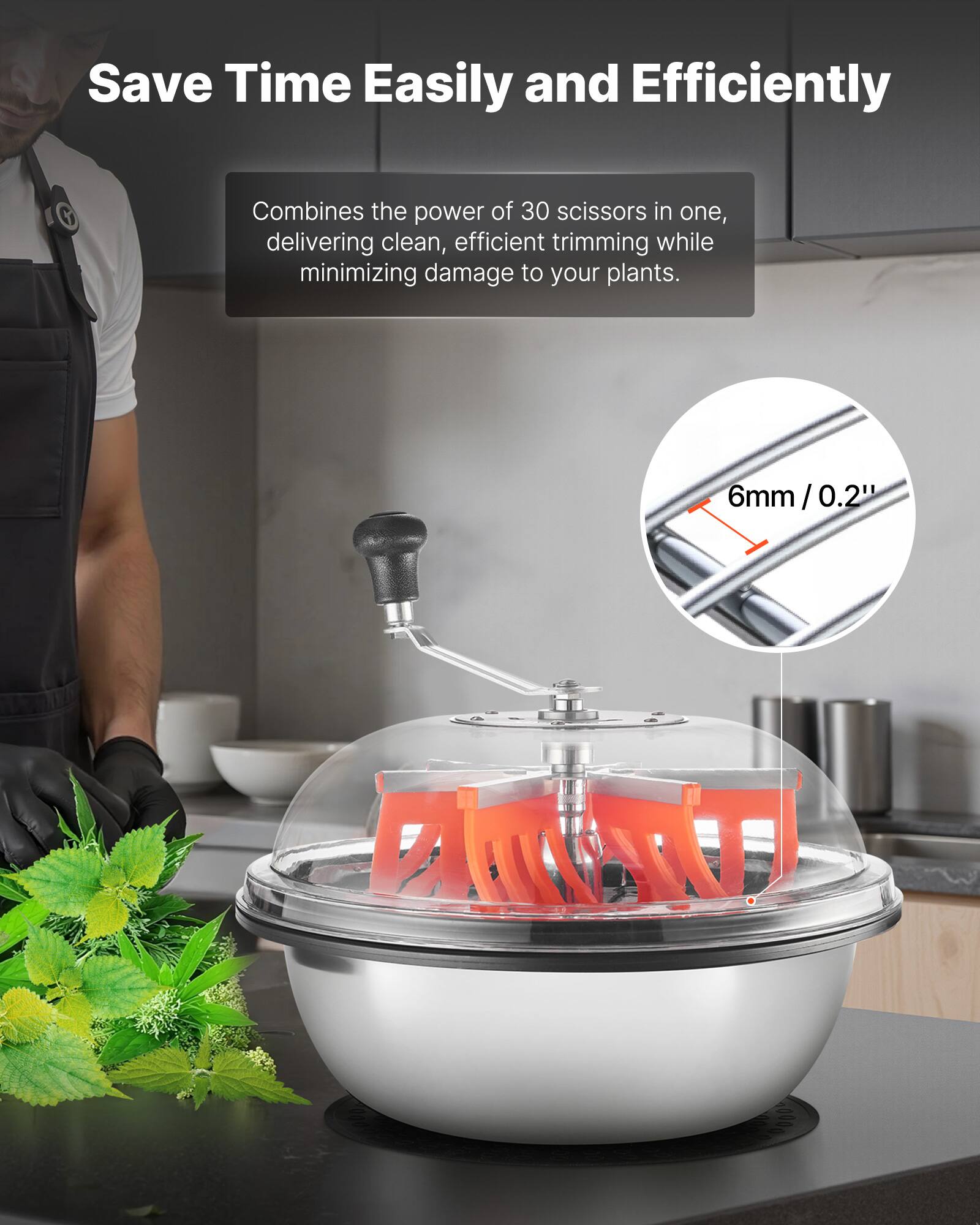 VEVOR Bud Leaf Bowl Trimmer, 16 in Manual Bud Trimmer, with Sharp