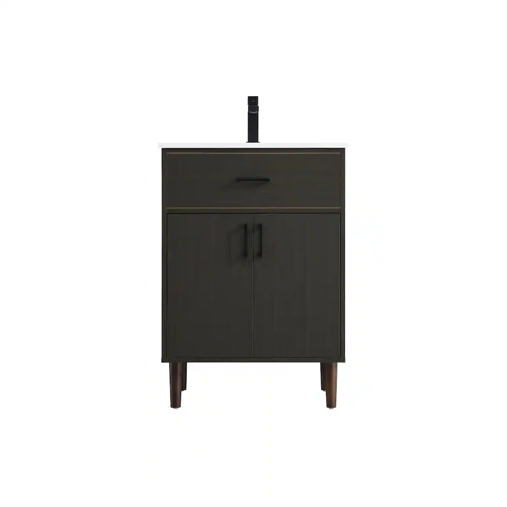 Alt View 4. Elegant Kitchen and Bath - Chandler 24 Inch Single Bathroom Vanity In Mocha Brown - Mocha Brown.