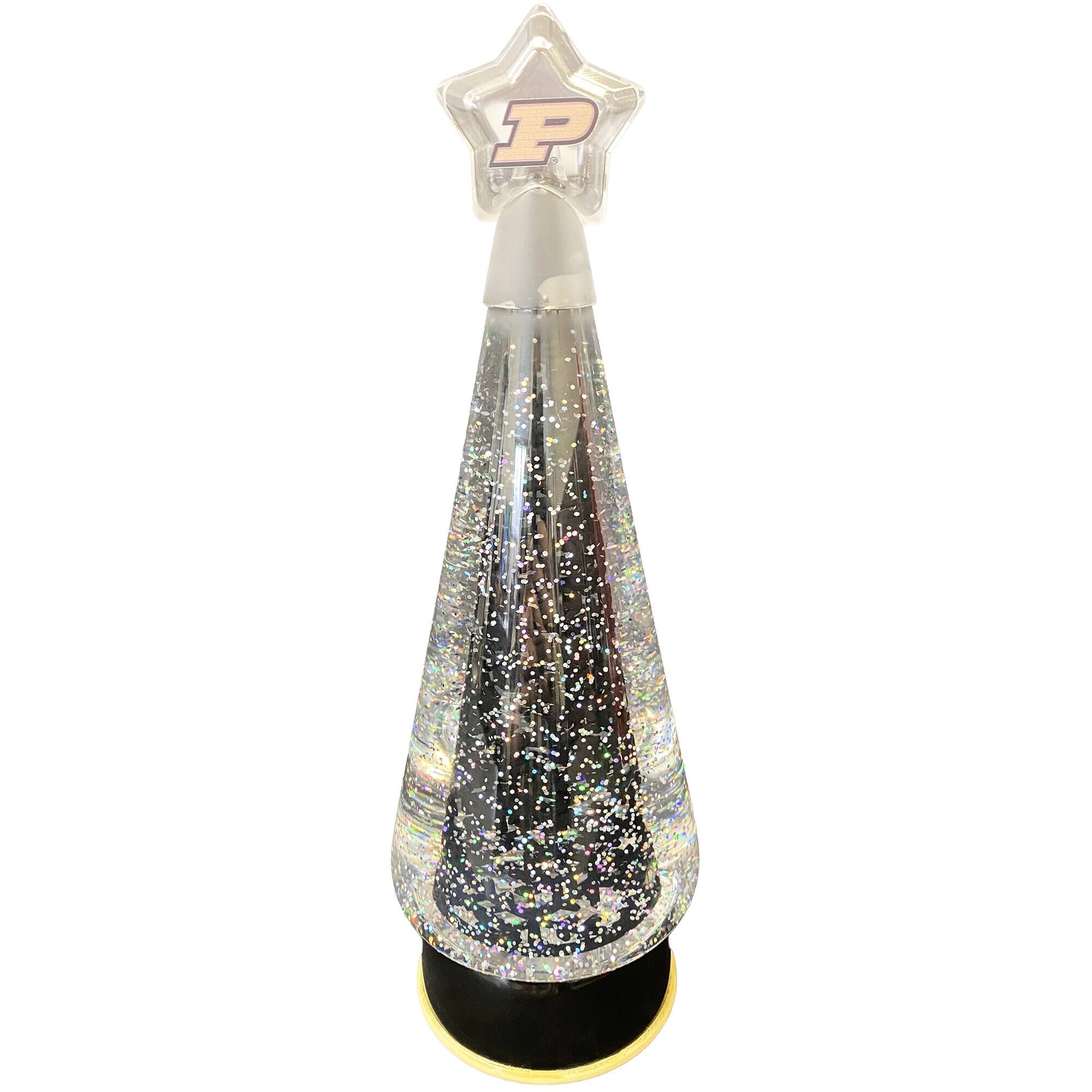 Alt View 1. Santa's Workshop - Purdue Boilermakers 12" Tree Globe - Black.