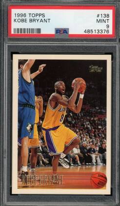 Kobe Bryant Rookie Card 1996-97 Topps #138 PSA 9