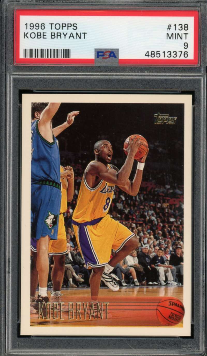 Kobe Bryant Rookie Card 1996-97 Topps #138 PSA 9