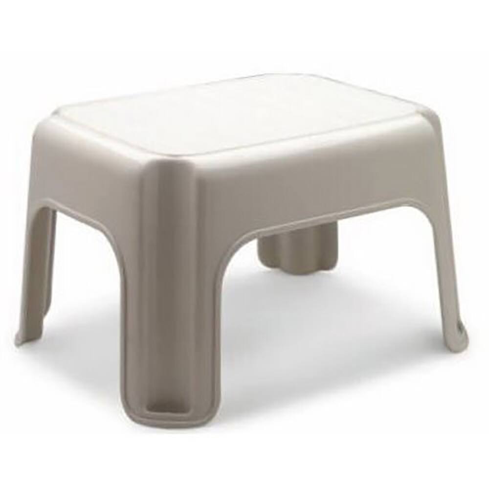 Front. RubberMaid - Rubbermaid 1 Step Lightweight Slip Resistant Roughneck Tough Step Stool, Tan - Bisque.