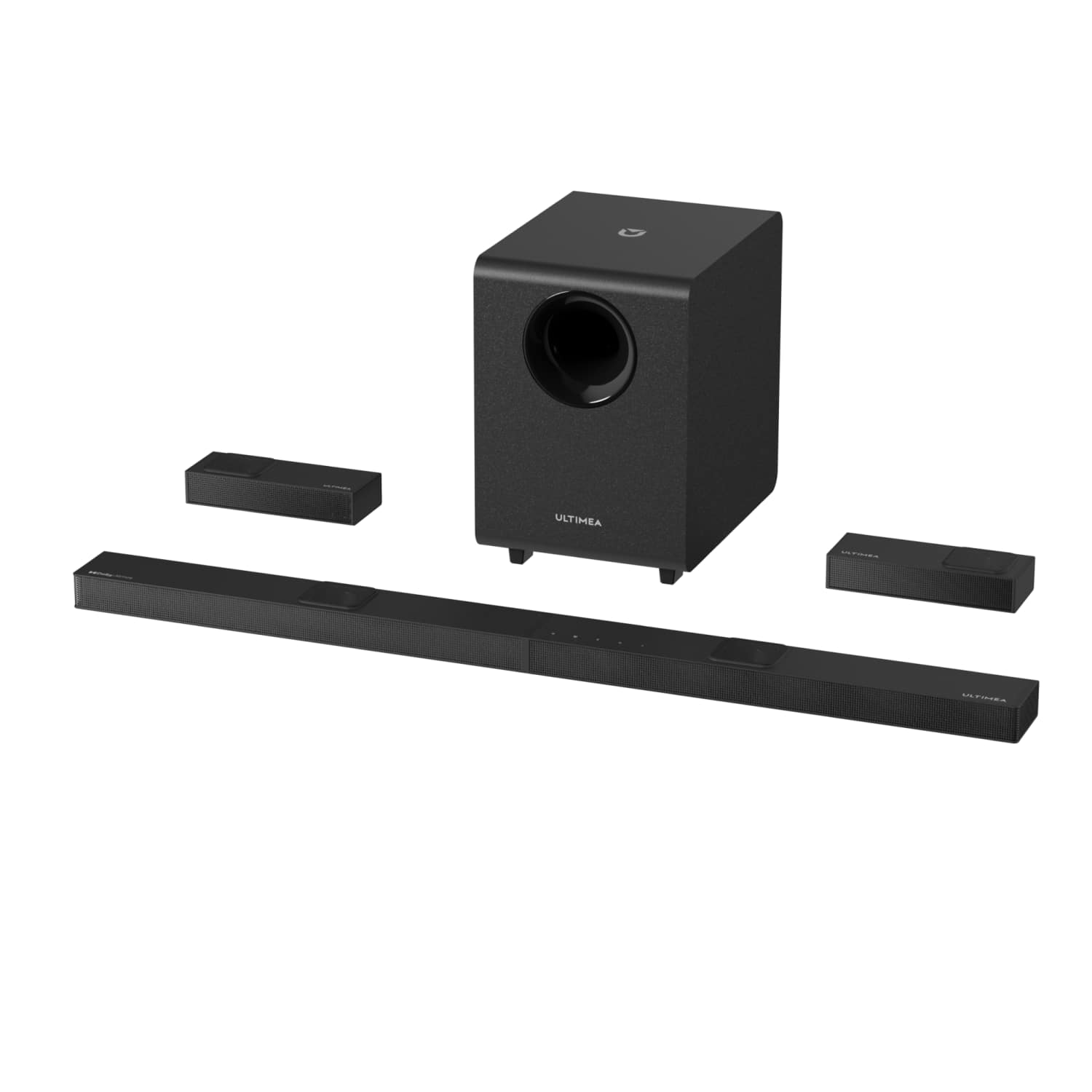 Ultimea - Nova S90 7.1.4 Sound Bar with Dolby Atmos, 740W, Wireless Subwoofer & Surround Speakers, Smart TV Soundbar - Black