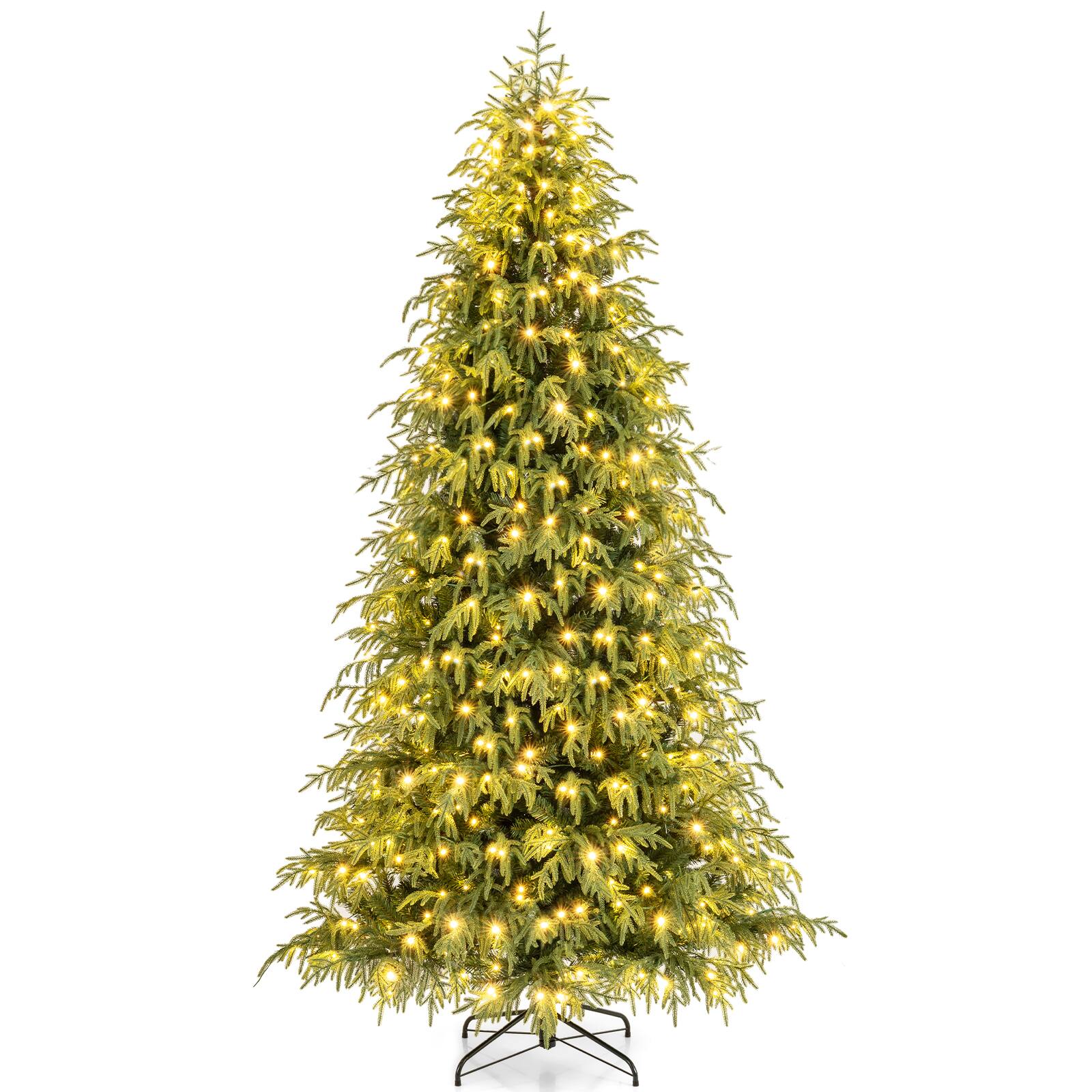 Alt View 9. Gymax - Gymax 8 FT Artificial Christmas Tree w/1470 Branch Tips 470 Warm White LED Lights - Green.